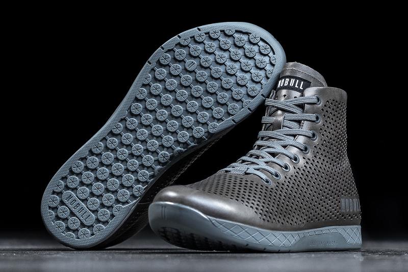 Nobull High-Top Nordic Leather Women's Trainers Grey | USA A1885H
